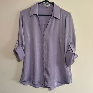 Lavender Express 3/4 cuffed sleeve blouse